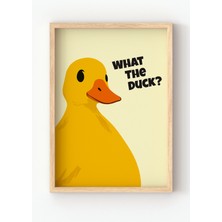 Miovi Works What The Duck | Çerçeveli Modern Minimal Ördek & Mizahi Duvar Dekorasyonu Poster Tablo