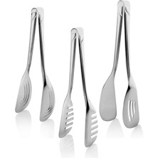 Özbience Çelik Lüx 3'lü Maşa Seti, Pasta, Salata, Makarna, 22 Cm, Şık ve Dayanıklı