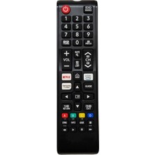 Samsung QE55Q80AATXXU Televizyon Için Uyumlu Netflix Prime Video Tv Plus Tuşlu Tv LED LCD Uzaktan Kumanda