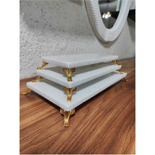 Özbience 3'lü Gerçek Mermer Sunum Tepsisi Paketli ve Şık Tasarım