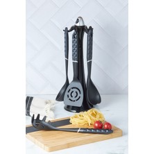 Özbience Şık 6 Parça Gri Standlı Servis Seti, Dayanıklı ve Kullanışlı Tasarım