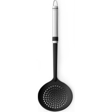 Özbience Gri Paslanmaz Çelik Kulplu Plastik Kevgir, Dayanıklı ve Pratik Kullanım