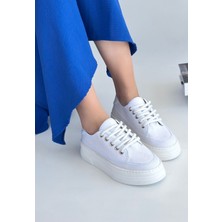 Değirmen Grup Carin Beyaz Keten Bağcıklı Spor Ayakkabı - Lisinya