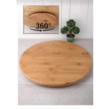 Özbience Dönen Bambu Sunumluk 31 Cm, Peynir, Pizza ve Sosluk Servisi Için Şık Tasarım