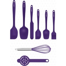 Özbience Renkli 8 Parça Isıya Dayanıklı Yanmaz Silikon Spatula Seti