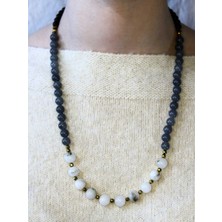 Esha Store Doğal Taş Aytaşı Jade Oniks Hematit Doğal Taşlı Kadın Kolye EUK20AJO