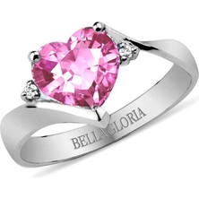 Bella Gloria Pembel Kuvars Pırlanta Aşk Yüzüğü (Gpy0056) 11