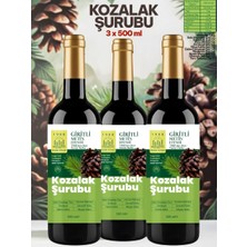 3 x 500 ml Kozak Bergama Vakfı Kozalak Şurubu Giritli Metin Efendi