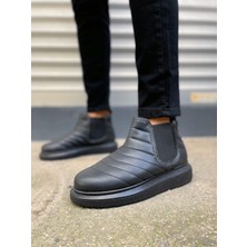 Zapatos JY205 Boston Bağcıksız Ortopedik Taban Cilt Erkek Spor Bot Cst - Siyah