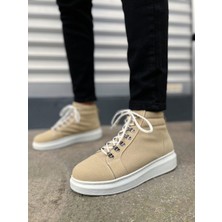 Zapatos JY206 Ottawa Bağcıklı Ortopedik Taban Süet Erkek Spor Bot Sbt - Krem