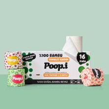 Poop.i %100 Bambu "extra Uzun Rulo" 16 Tuvalet Kağıdı Fruity Loop Doğal Beyaz