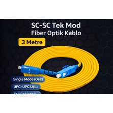 Anunnaki Fiber Optik 3 Metre Patch Kablo Sc-Sc Sm Patchcord Single Mode 2.0mm 9/125 Os2 Tek Çekirdek Ev-Ofis Internet Bağlantısı Için