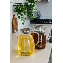 Özbience 2'li Tess Cam Yağlık ve Sirkelik, 1000ML, Ölçülü, Şık Tasarım