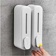 Dln Shop 350 ml Kapasiteli Manuel Sıvı Sabunluk Model Duvara Monte 2 Adet Beyaz Renk D-34