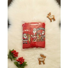 Moda İklim Yılbaşı Temalı Pamuklu Kırmızı Kadın Külot 3'lü Paket