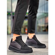 Zapatos KB046 Erkek Günlük Bağcıklı Süet Paraşüt Kumaş Spor Sneaker Ayakkabı Spkst - Siyah