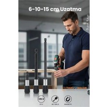 Marsilyan 6-10-15 cm 3'lü Manyetik Uzatma Bits Adaptör Seti | Ulaşılmaz Alanlar ve Hassas Vidalama İçin