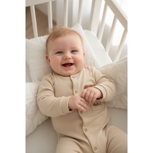 Hobbe Baby Ayıcık Nakışlı 3 - 24 Ay Bebek & Çocuk Pamuklu Tulum Unisex