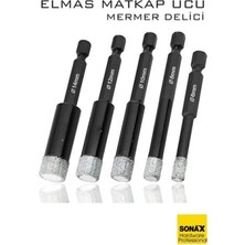 Marsilyan Mermer Delme Elmas Matkap Ucu - 5'li Porselen Karo Seramik Taş, Cam, Granit Için Elmas Matkap Uçları