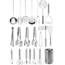 Özbience 21 Parça Paslanmaz Çelik Servis ve Pişirme Seti, Pratik ve Şık Tasarım