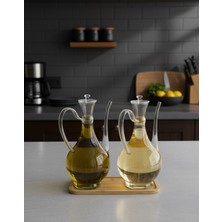 Özbience 2'li Standlı Cam Yağdanlık, 750ML, Şık ve Sağlam Tasarım