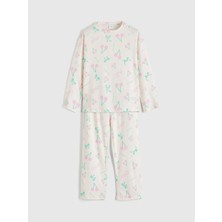 LC Waikiki Bisiklet Yaka Desenli Kız Çocuk Pijama Takım  (S6)