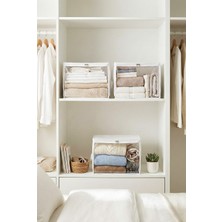 Rek Home 3 Adet Pencereli Küçük Boy Baza Altı, Valiz Düzenleyici Çeyizlik Bohça Hurcu / 30X22X18