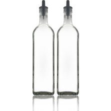 Özbience Cam Silikon Akıtıcılı Yağlık Seti, 1 Litre, Pratik ve Şık Tasarım (2'li)