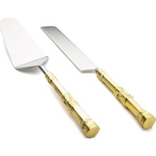 Özbience Altın Renkli 2'li Kek Servis Seti, Şık ve Kullanışlı Tasarım