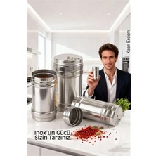 Marsilyan Inox 3’lü Baharatlık Seti - Ayarlanabilir Başlıklı Gurme Serisi 304 Paslanmaz Çelik