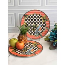 Özbience Şık 30 cm Emaye Servis Tabağı Çift Paketi