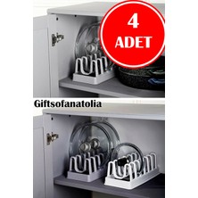 Özbience 4'lü Tencere Kapak Organizeri, 6 Bölmeli Dolap Düzenleyici