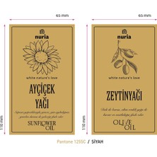 Özbience Altın Renkli Zeytinyağı ve Ayçiçek Yağı Etiket Seti 11X6,5 Cm, 2'li