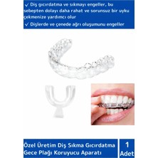 Eser Ticarett Diş Sıkma ve Gıcırdatma Önleyici Gece Plağı Aparatı | Şeffaf Diş Koruyucu | Bruxism Koruma Aparatı