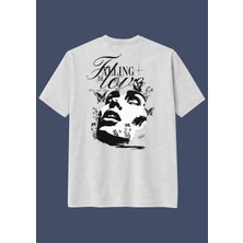 The Granch Falling Love-Premium Kalite Oversize Sırt Baskılı %100 Pamuk Tişört / T-Shirt