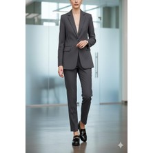 Shoemix Kadın Siyah Kroko Desenli Cilt Loafer Ayakkabı-Altın Tokalı Günlük Ayakkabı