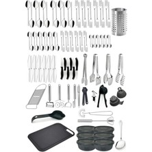 Özbience 104 Parça Modern Çubuk Çatal Kaşık Bıçak Takımı, Lüks Çeyiz Seti