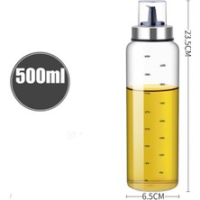 Özbience 500ML Cam Damlatmaz Yağdanlık, Isıya Dayanıklı Akıllı Yağlık