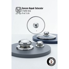 Transformacion Valeria Serisi 2’li Paslanmaz Çelik Lüks Tencere Kapağı Tutucu Seti - 4-5 cm Universal