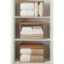 Rek Home 3 Adet Pencereli Büyük Boy Yastık Yorgan Kazak Hurcu / 60X40X40