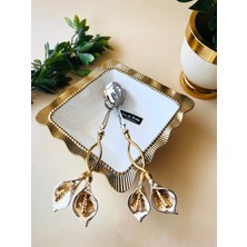 Özbience Gold Çiçek Figürlü 2 Parça Salata Servis Seti