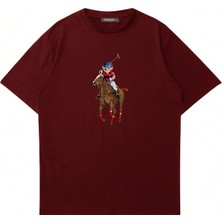 Mad&Calf Unisex Teddy Cowboy Baskılı Bisiklet Yaka Oversize Tshirt
