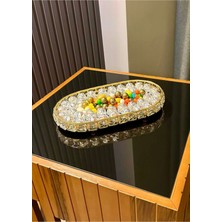 Özbience Şık Kristal Taşlı Baton Organizer 32CM, Gold Renkli ve Elegant Tasarım