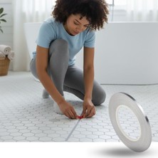 SHC4200 SHC42® 0.5 cm Kalınlık Gümüş Renk Fayans Arası Dekoratif Şerit Bandı – 50 Metre Uzunluk, Banyo ve D