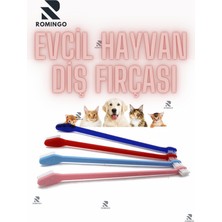 Romingo 4 Adet Köpek Diş Fırçası Kedi Diş Fırçası Evcil Hayvan Ağız Bakım Fırçası Tartar ve Plak Temizleyici