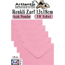 Artlantis Açık Pembe Zarf 13X18 cm 10 Adet Açık Pembe Mektup Zarfı Davetiye Zarfı Kartpostal Çekiliş Hediye Zarfı