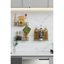 Özbience Pratik 3'lü Yağdanlık Rafı ve Baharatlık Organizer Seti