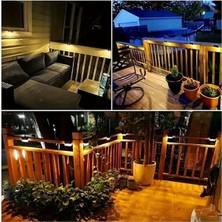 SHC4200 4 Adet Solar Güneş Enerjili Şarj Edilen Köşebent Merdiven Veranda Bahçe LED Lamba