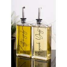 Özbience Ikili 500 ml Cam Yağdanlık Zeytinyağı ve Ayçiçek Yağı Seti