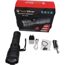 Gold Silver GS-15100 Profesyonel Şarjlı El Feneri – Yüksek Güç, Uzun Süreli Aydınlatma Yunus Av